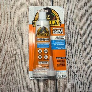 Gorilla Waterproof Caulk & Seal Silicone Sealant 2.8oz‎ Squeeze Tube Pack of 1